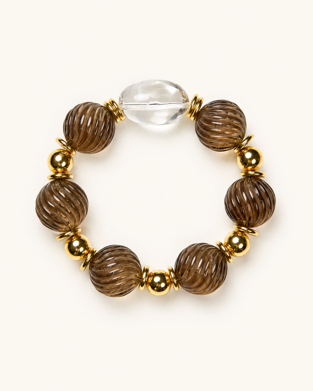 Smoky Quartz & Clear Quartz Bracelet studio product image