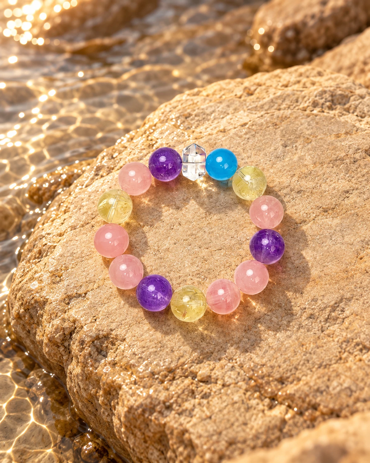 Lemon Citrine & Lavender Amethyst Bracelet