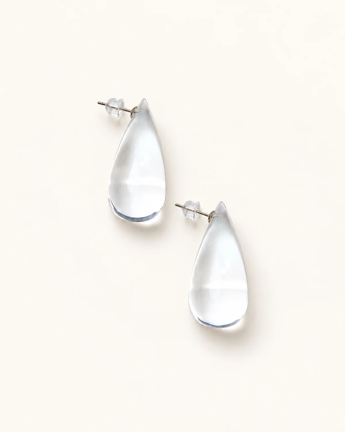 Clear Quartz Stud Earrings studio product image
