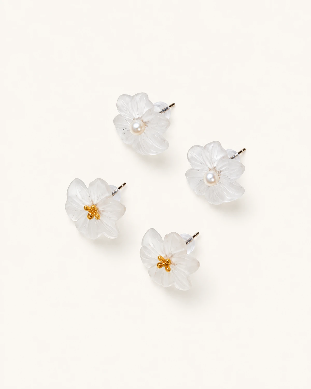 Clear Quartz Earrings studio product image