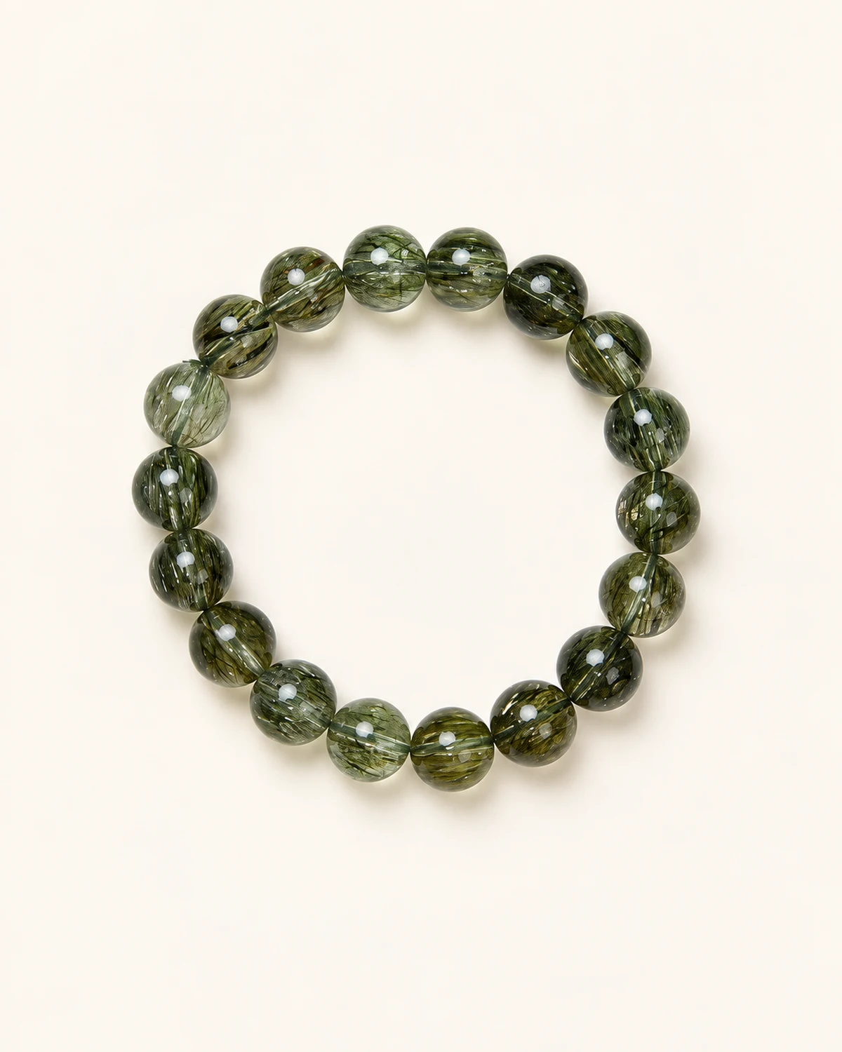 Green Rutilated Quartz Bracelet studio product image