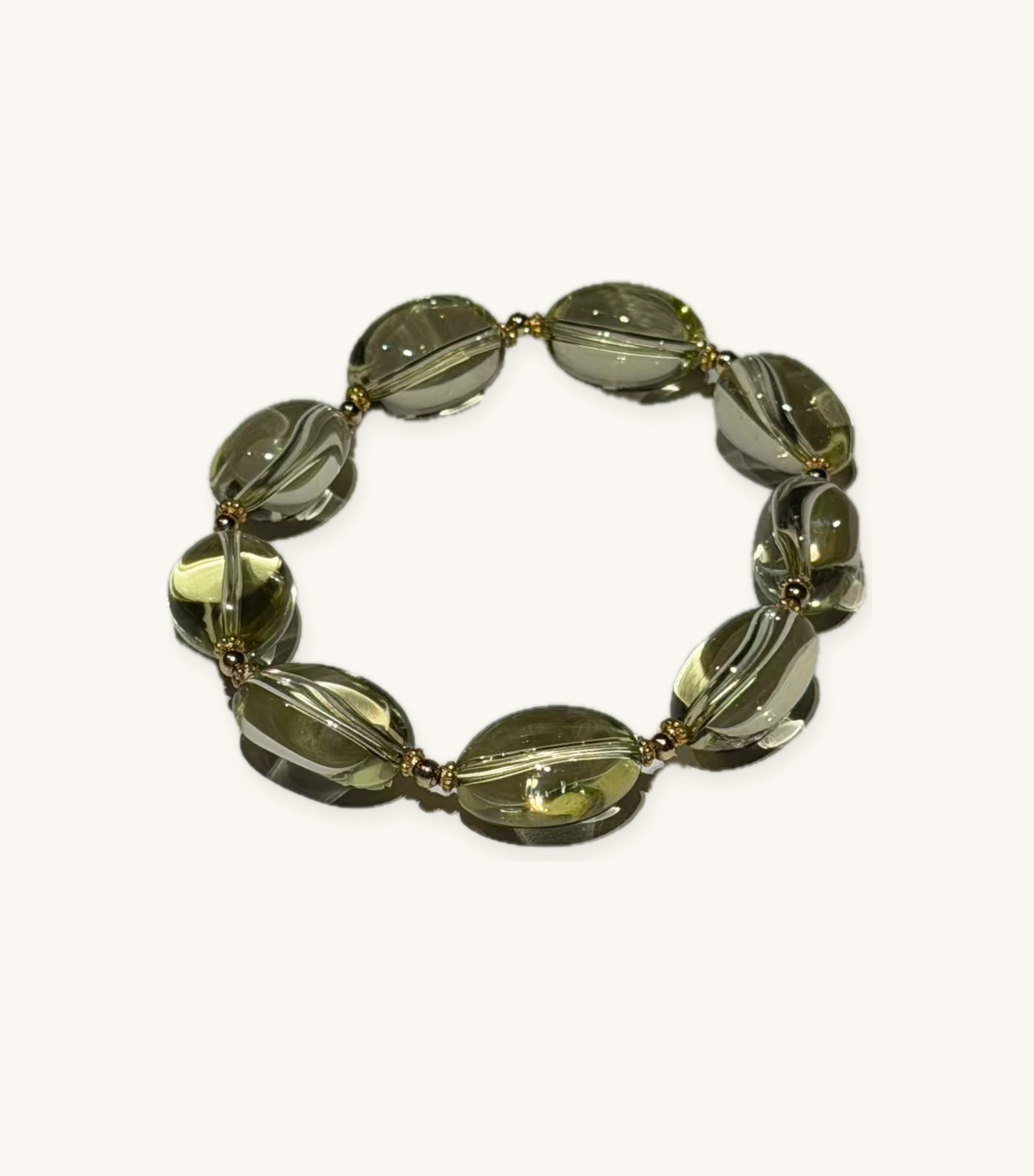 Olive Light Bracelet in the Auriclare studio